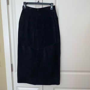 Diversity Black Leather Maxi Skirt